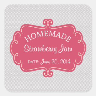 Pink and Grey Homemade Goods Label
