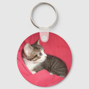 Pink and Grey Key Ring