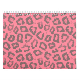 Pink and Grey Leopard Cheetah Animal Print Calendar