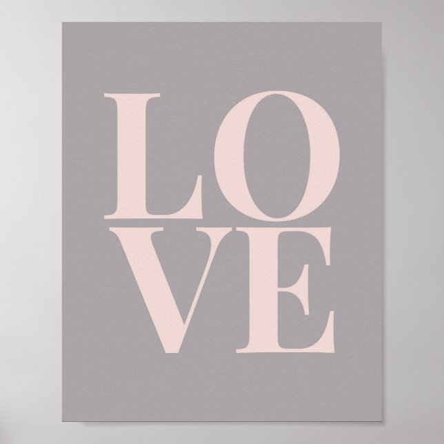 Pink and Grey LOVE Poster (Front)