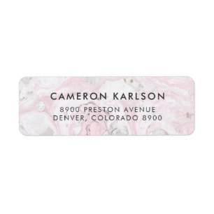 Pink and Grey Marble Simple San Serif Typography