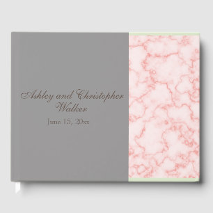 Pink and Grey Marble Wedding Guestbook