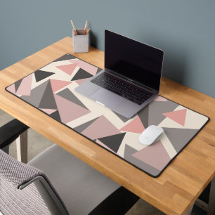 Pink and Grey Mid-century Modern Geometric Desk Mat