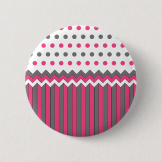 Pink and Grey Pattern 6 Cm Round Badge