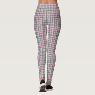 Pink and Grey Polka Dot Leggings
