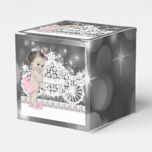 Pink and Grey Princess Baby Shower Favour Box
