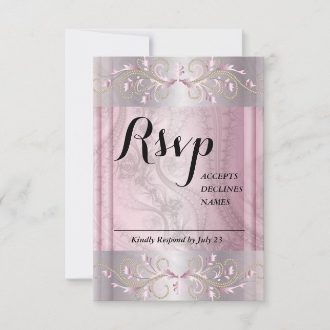 Pink and Grey Rsvp card (Front)