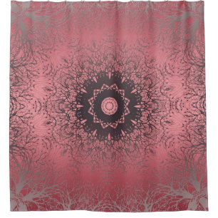 pink and grey shower curtain