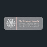 Pink and Grey Snowflake Return Address Labels<br><div class="desc">A beautiful snowflake return address label and sticker with a floral snowflake design and a textured look grey background. A cute and pretty winter holiday,  special occasion and/or Christmas themed address stickers with a pale pink stripe. Artwork © Chrissy H. Studios,  LLC. All rights reserved.</div>