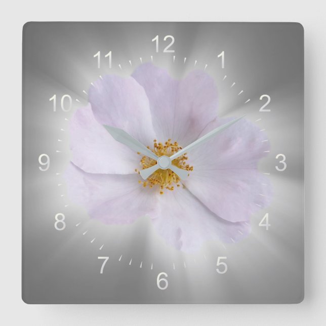 pink and grey square wall clock (Front)