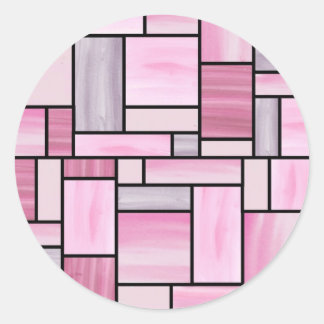 Pink and Grey Stained Glass Stickers