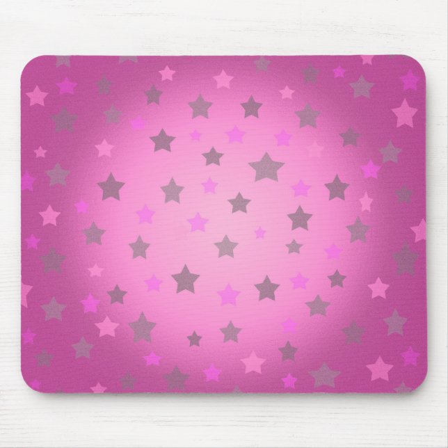 Pink and grey stars pattern mousepad (Front)