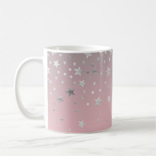 Pink And Grey Stars Stylish Modern Chic  Coffee Mug