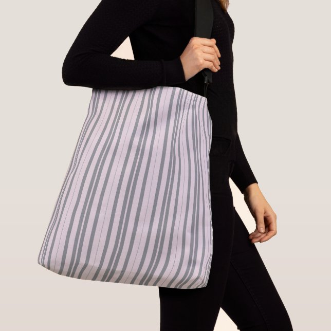 pink and grey stripes crossbody bag (Close Up)