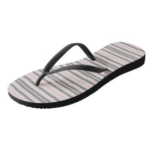 pink and grey stripes flip flops