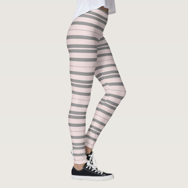 pink and grey stripes leggings (Right)