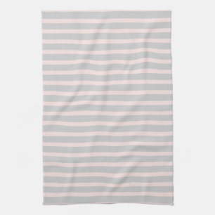 Pink and Grey Stripes Tea Towel