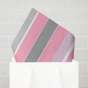 Pink and Grey Stripes Tissue Paper