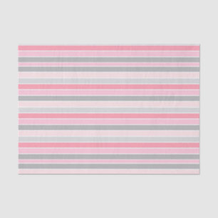 Pink and Grey Stripes Tissue Paper