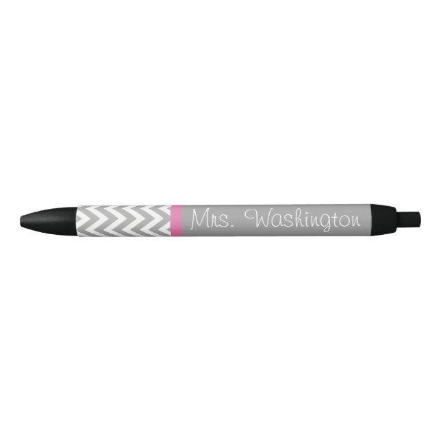 Pink and Grey Teacher's Writing Pen (Front)