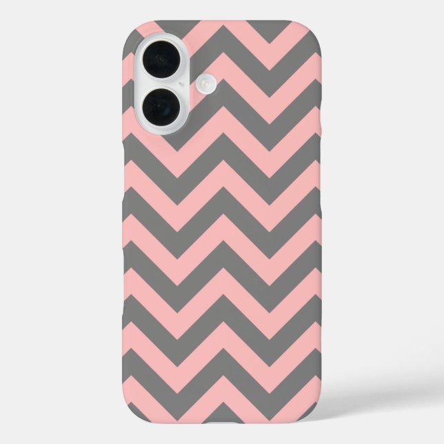 Pink and Grey Zigzag Case-Mate iPhone Case (Back)