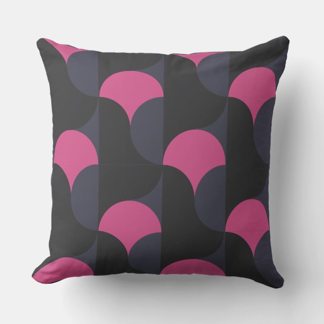 Pink and Gun Powder Grey   Cushion (Front)