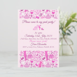 Pink and Hot Pink Fashion Invitation