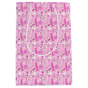 Pink and Hot Pink Fashion Medium Gift Bag