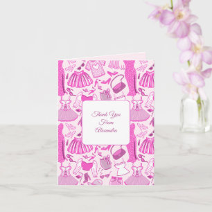 Pink and Hot Pink Fashion Pattern Card