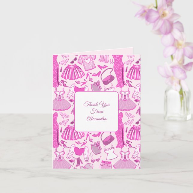 Pink and Hot Pink Fashion Pattern Card (Orchid)