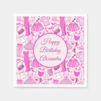 Pink and Hot Pink Fashion Pattern Napkin