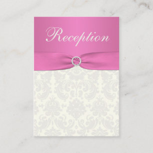 Pink and Ivory Damask Enclosure Card