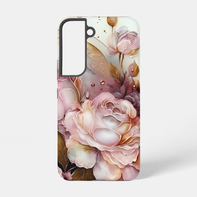 Pink and Ivory Roses  Samsung Galaxy S22 Case (Back)