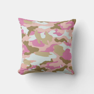 Pink And Khaki Throw Pillow