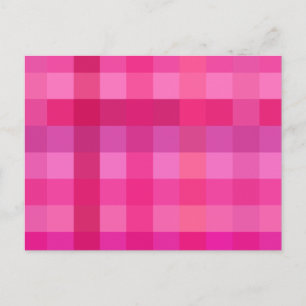 Pink and lavender plaid postcard