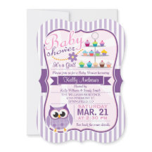 Pink and Lavender Purple Owl, Girl Baby Shower