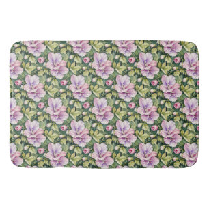 Pink and Lavender Sweet Peas Bath Mat