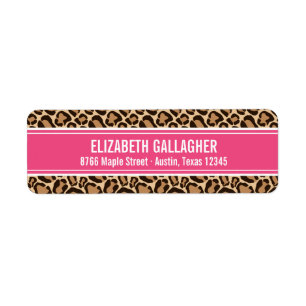 Pink and Leopard Print Return Address