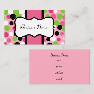 Pink and Lime Bouncing Dots Business Cards
