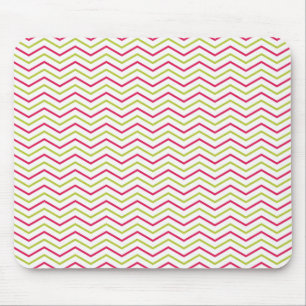 Pink and Lime Chevron Mouse Mat