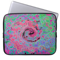 Pink and Lime Green Groovy Abstract Retro Swirl