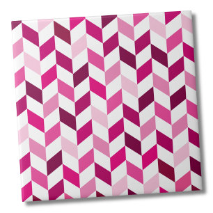 Pink and Magenta Herringbone Pattern Tile