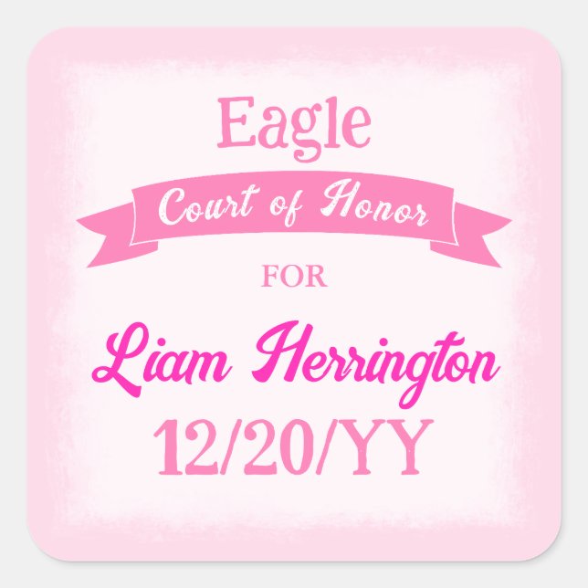 Pink and Magenta Party Favor Sticker (Front)