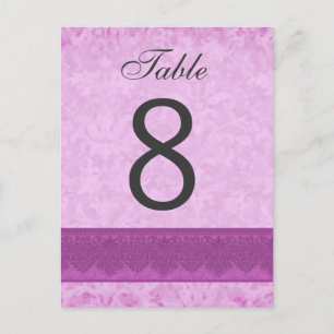 Pink and Magenta Wedding Table Number 8 V200 Postcard
