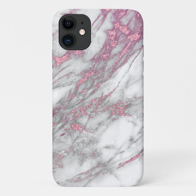 Pink and Marble Iphone Case (Back)