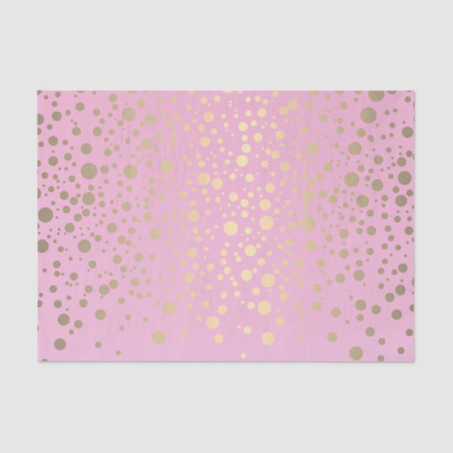 Pink and Metallic Gold Confetti Tissue Paper (Front)