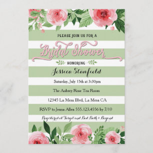 Pink and Mint Green Bridal Shower invitation