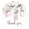 Pink and Mint Green Mason Jars Thank You Sticker