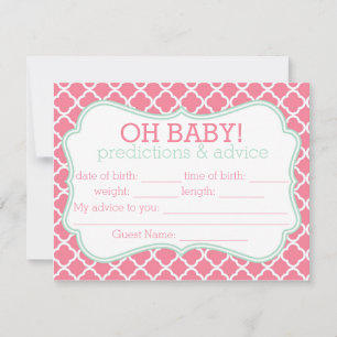 Pink and Mint Moroccan Predictions & Advice Card