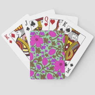 Pink and Mint Stylin' Tulips on Playing Cards